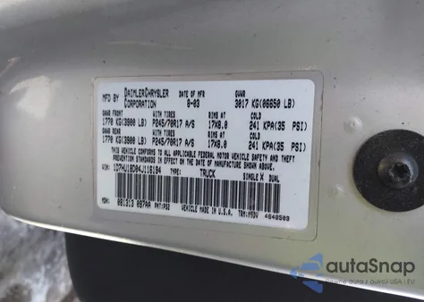 2004 Dodge Ram 1500 Slt/Laramie из США, поврежденный, VIN 1D7HU18D04J116194